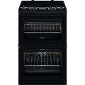 Zanussi 55cm Double Oven Electric Cooker with Catalytic Liners - Black