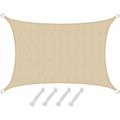 Amanka - uv Sonnensegel 3x2 hdpe Rechteckig Sonnenschutz berdachung Garten Balkon Beige