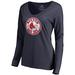 Women's Fanatics Branded Navy Boston Red Sox Cooperstown Collection Forbes Long Sleeve V-Neck T-Shirt