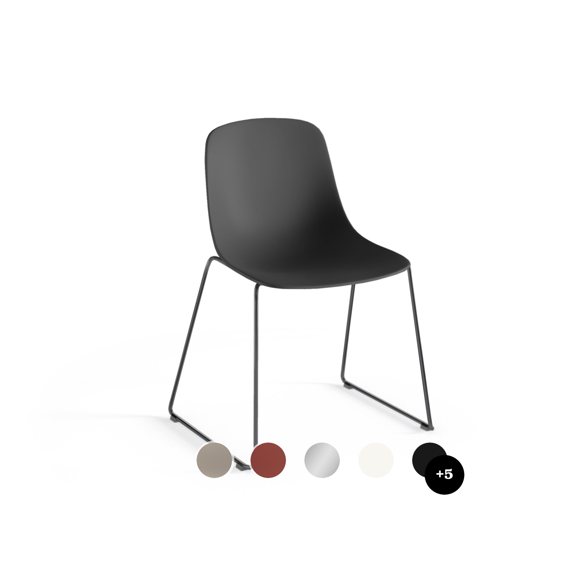 infiniti »PURE LOOP MONO« Sled Designer-Stuhl AC30 Weiss matt / IS503 Taubenblau