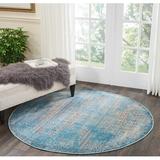 Blue/White 63 x 0.25 in Area Rug - Bungalow Rose Saliba Abstract Blue/Beige Area Rug Polyester/Polypropylene | 63 W x 0.25 D in | Wayfair