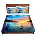 Wildon Home® Brundon Aja Ann Midnight Harbor L Microfiber Duvet Covers Microfiber in Blue/Orange/Pink | Queen | Wayfair