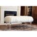 Willa Arlo™ Interiors Tomberlin 45" Long Bench Fur/Wood/Upholstered/Fabric in White | 18 H x 43 W x 19 D in | Wayfair