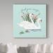 East Urban Home Swan Lake II Mint by Janelle Penner - Wrapped Canvas Graphic Art Print Canvas in Blue/White | 24 H x 24 W x 2 D in | Wayfair