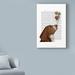 Winston Porter 'Basset Hound Ice Cream Text' Graphic Art Print on Wrapped Canvas Metal in Brown/Gray/Green | 32 H x 22 W x 2 D in | Wayfair