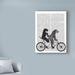 Winston Porter 'Schnauzer Tandem Text' Graphic Art Print on Wrapped Canvas in Gray/Green/White | 19 H x 14 W x 2 D in | Wayfair