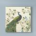 Dakota Fields 'Peacock Arbor I Ivory Sq' Graphic Art Print on Wrapped Canvas in Blue/Green | 14 H x 14 W x 2 D in | Wayfair