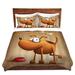 Zoomie Kids Fordbridge Tooshtoosh The Dog II Microfiber Duvet Cover Set Microfiber in Brown/Red/White | Queen | Wayfair