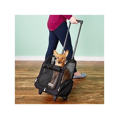 Snoozer Pet Products Roll Around 4-in-1 Travel Dog & Cat Carrier Backpack, Black, Medium