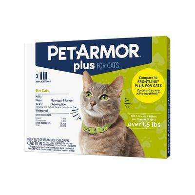 PetArmor Plus Flea & Tick Spot Treatment for Cats, over 1.5 lbs, 3 Doses (3-mos. supply)