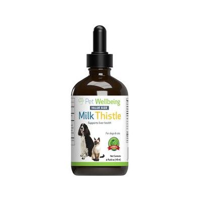 Pet Wellbeing Milk Thistle Bacon Flavored Liquid Liver Supplement for Dogs & Cats, 4-oz bottle