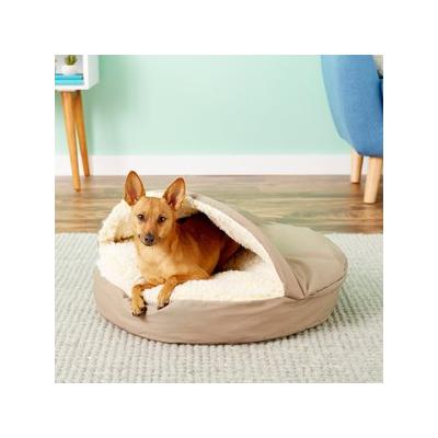 Snoozer Pet Products Cozy Cave Covered Cat & Dog Bed w/Removable Cover, Khaki, Small
