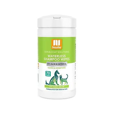 Nootie Cucumber Melon Dog & Cat Waterless Shampoo Wipes, 70 count