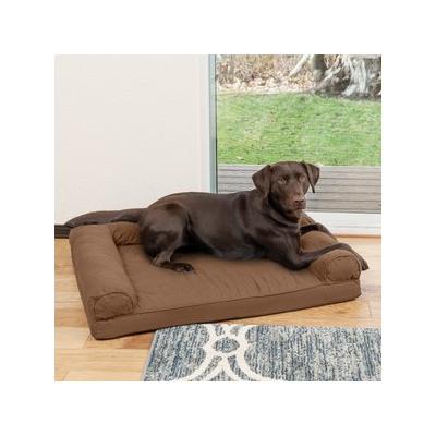 FurHaven Quilted Orthopedic Sofa Cat & Dog Bed with Removable Cover, Warm Brown, Large