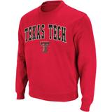 Men's Colosseum Red Texas Tech Raiders Arch & Logo Crew Neck Sweatshirt