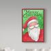 Winston Porter 'Merry Christmas Santa in Red' Graphic Art Print on Wrapped Canvas in Green/Red | 19 H x 12 W x 2 D in | Wayfair