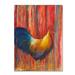 Winston Porter 'Mr Rooster' Graphic Art Print on Wrapped Canvas in Blue/Red/Yellow | 24 H x 18 W x 2 D in | Wayfair