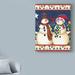 The Holiday Aisle® 'Two Snowmen & Lights' Acrylic Painting Print on Wrapped Canvas Canvas | 24 H x 18 W x 2 D in | Wayfair