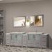 Wrought Studio™ Boyette 108" Double Bathroom Vanity Set w/ Mirror Wood/Ceramic in Gray | 36 H x 108 W x 18 D in | Wayfair