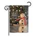 Breeze Decor Most Wonderful Time Snowman Winter Seasonal Christmas Impressions 2-Sided 19 x 13 in. House/Garden Flag, in Black/Brown | Wayfair