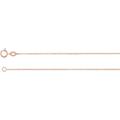 14ct Rose Gold 1mm Necklace Polished Sparkle Cut Cable Chain With Spring Ring Jewelry Gifts for Women - 41 Centimeters