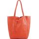 ER Traders Ltd Ladies Soft Italian Real Leather Shopper Tote Bag Women Girls Shoulder Bag (Orange)