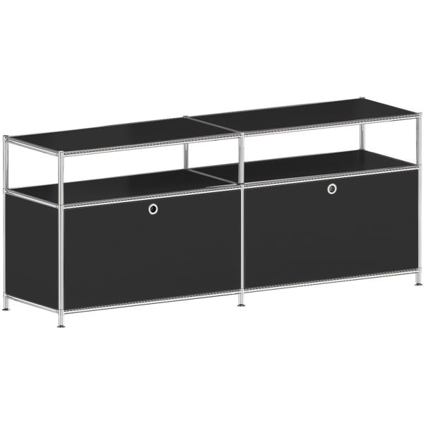 viasit Sideboard »System 4« - je 2 offene / geschlossene Fächer schwarz, 152.9x61.9x40.4 cm Image
