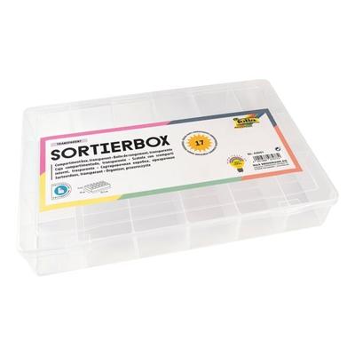 folia Sortierbox mit 17 Fächern transparent, 26.5x4x18 cm