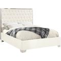 Everly Quinn Spadaro Tufted Platform Bed Upholstered/Velvet in Gray/White | 58.5 H x 65 W x 86 D in | Wayfair 874FC341B7A14A618F2777C1D1A5B38C
