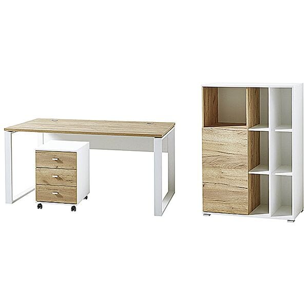 Germania-Werke Möbel-Set »Lioni« 3-teilig, Schreibtisch, Rollcontainer, 3 OH Schrank braun Image