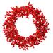 Vickerman 550045 - 28" Red Flock Deluxe Berry Outdr Wreath (L183328) Berry Christmas Wreath