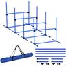 Agility Hürdenset Slalom Stangen Hunde Training Set 4 x Hürden, Kunststoff, Blau, 95x65x95cm - Blau