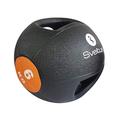 Sveltus Medizinball mit Griffen, Unisex, Erwachsene, Schwarz/Orange, (erhältliche Gewichtsgrößen: 4, 6, 8 und 10 kg) (6)