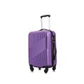 FLYMAX 55x35x20 4 Wheel Super Lightweight Cabin Luggage Suitcase Hand Carry on Flight Travel Bags On Board Fits Flybe Easyjet Ryanair Jet 2 BA Purple