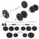 'vidaXL 30kg Barbell and Dumbbell Set with Cement Plates - Complete Workout Equipment for Home Fitness, Adjustable Weights & Secure Star Locks, Black Steel