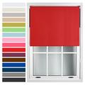 FURNISHED Custom-Made Premium Roller Blinds - Blackout Window Blinds with Metal Fittings - Thermal Insulated and Energy-Efficient - Made to Measure Red, 180cm x 165cm