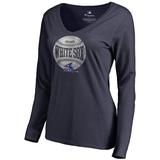 Women's Fanatics Branded Navy Chicago White Sox Cooperstown Collection Slider Long Sleeve V-Neck T-Shirt