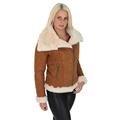 A1 FASHION GOODS Womens Genuine Sheepskin Jacket Double Face TAN Merino Shearling Aviator Coat - Alexa (16)