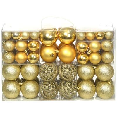 Vidaxl - 100-tlg. Weihnachtskugel-Set 3/4/6 cm Golden