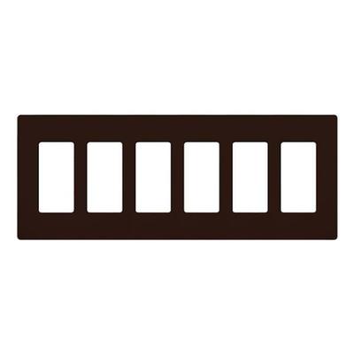 Lutron 51633 - CW-6-BR CLARO WALLPLATE 6 GNG BROWN Wall Plates