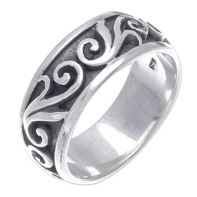 Sterling silver band ring, 'Dreamer' - Hand Made Sterling Silver Ring