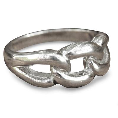 'Love Chain' - Unique Sterling Silver Band Ring