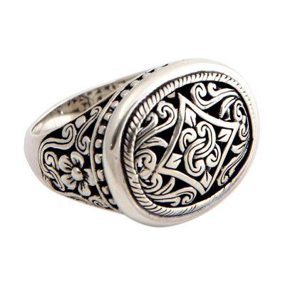 'Java Jasmine' - Unique Floral Sterling Silver Cocktail Ring