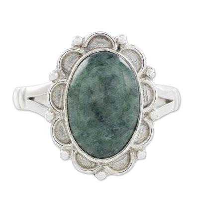 Jade cocktail ring, 'Dahlia'
