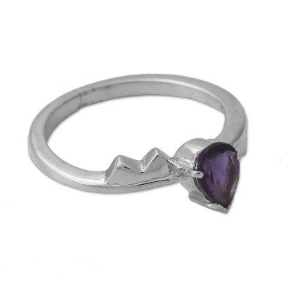 Kiss,'Amethyst Solitaire Ring from India'