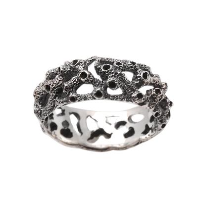 Men's sterling silver ring, 'Coral Reef' - Men's Sterling Silver Ring