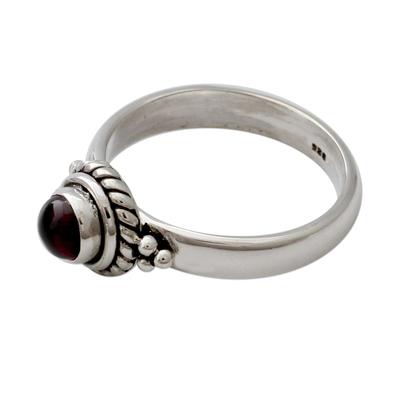 Scarlet Mystery,'Sterling Silver and Garnet Ring'