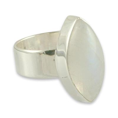 'Asymmetry' - Hand Made Modern Sterling Silver and Moonstone Ring