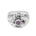 Balinese Bloom,'Balinese Sterling Silver and Amethyst Cocktail Ring'