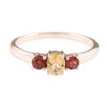 'Passionate Embrace' - India Jewelry Citrine and Garnet Sterling Si